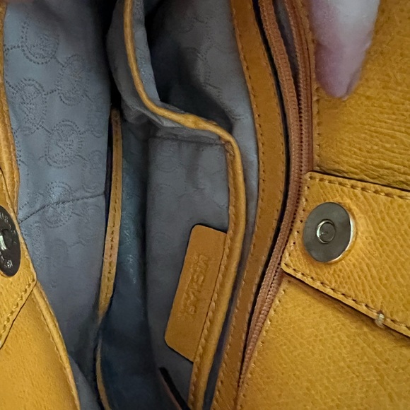 Michael Kors Yellow-Orange Saffiano Satchel - Picture 11 of 12